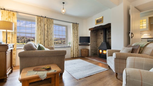 The sitting room at West Challacombe Cottage, Devon